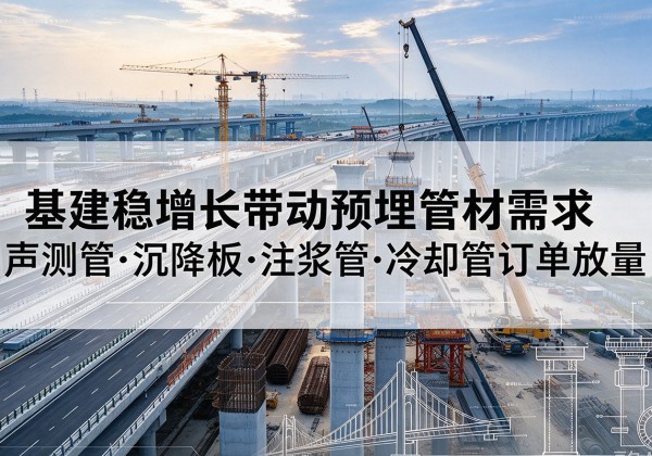 澜沧基建稳增长带动预埋监测管材需求，声测管、沉降板、注浆管订单持续放量